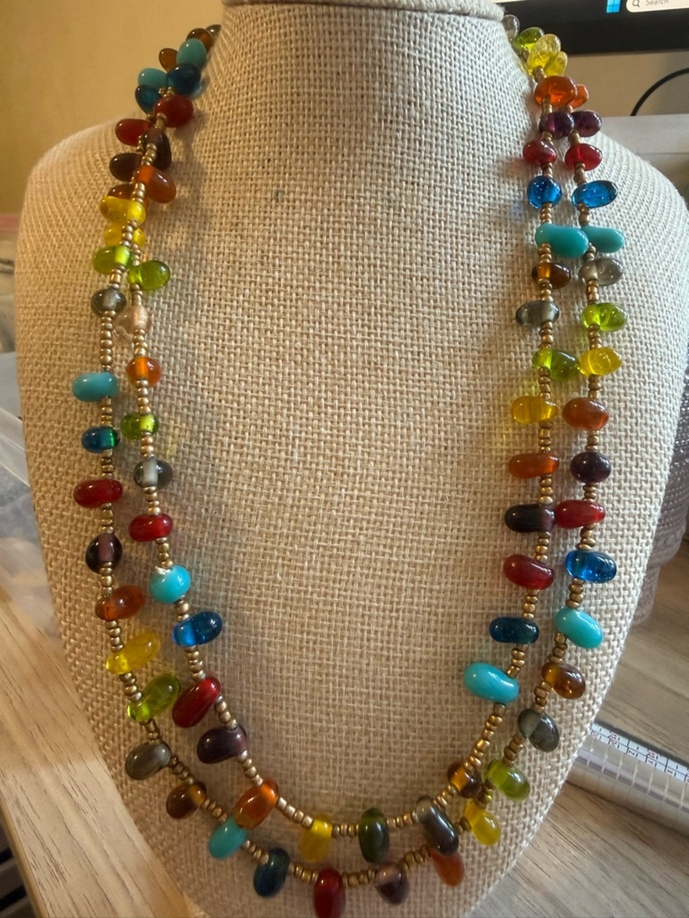 Multicolor Beaded Double-Strand Necklace - Women Jewelry